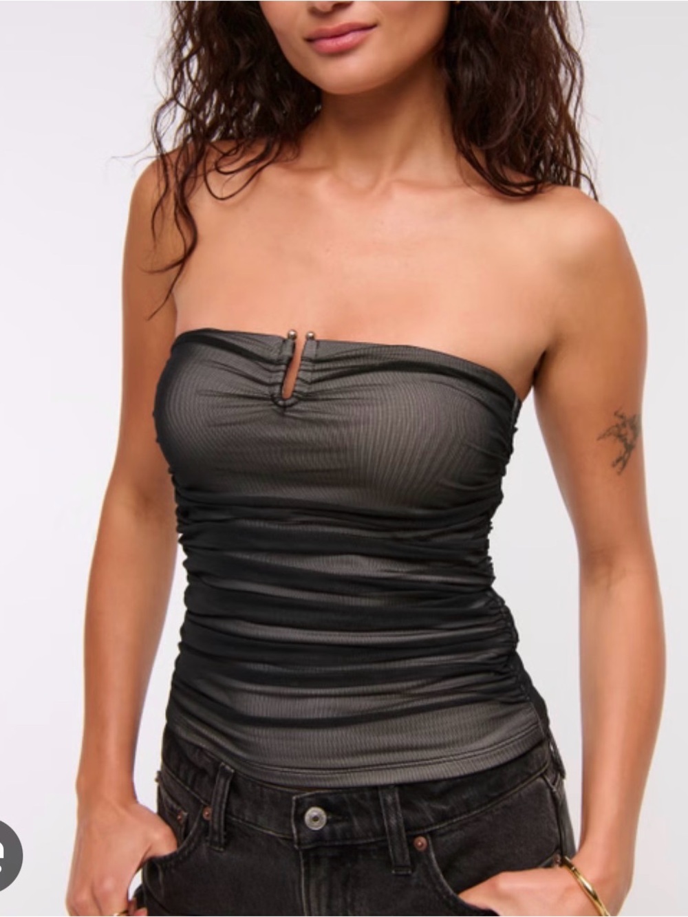 Abercrombie Bra-Free Mesh Hardware Tube Top
